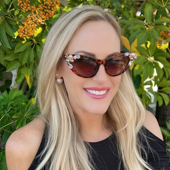 Navy Blue Bright Sky Pearlized Post Double Sided Interchangeable Back Earrings - Picture 6 of 7